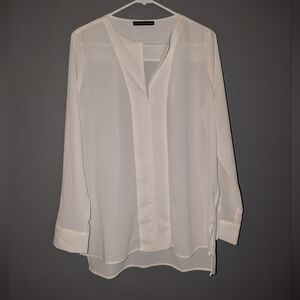 Harlowe & Graham White Blouse Women's Size Large. Long Sleeve Blouse.